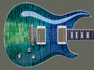 Standard SB, Curly Maple, Blue to green fade 